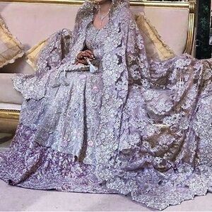 Pakistani Purple and Silver Designer Dress